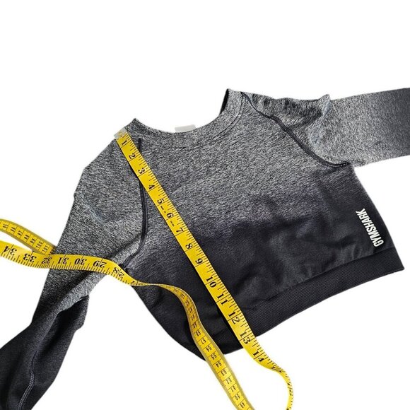 Gymshark Womens Adapt Ombre Long Sleeve Scrunch Back Crop Top Size S - Picture 5 of 8